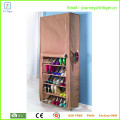 9 tiers Fashion Sliding Door Fabric modern Shoe Rack Cabinet With Side Pocket